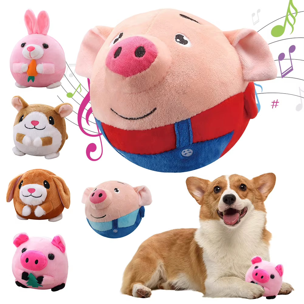 Bouncing Plush Toy for Dogs, Moves and Squeaks