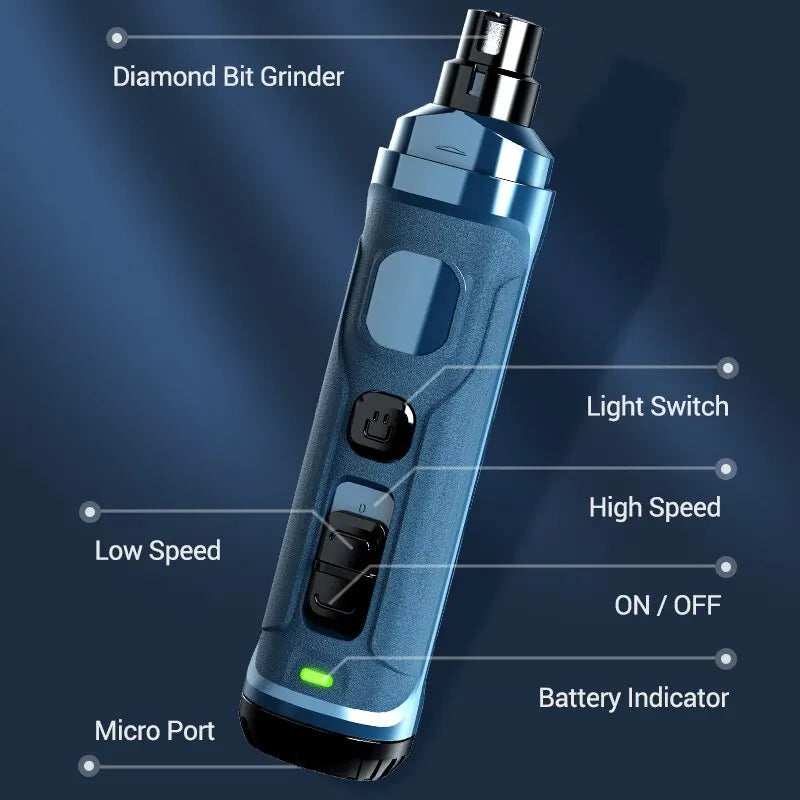 Rechargeable Pet Nail Grinder with LED Lights