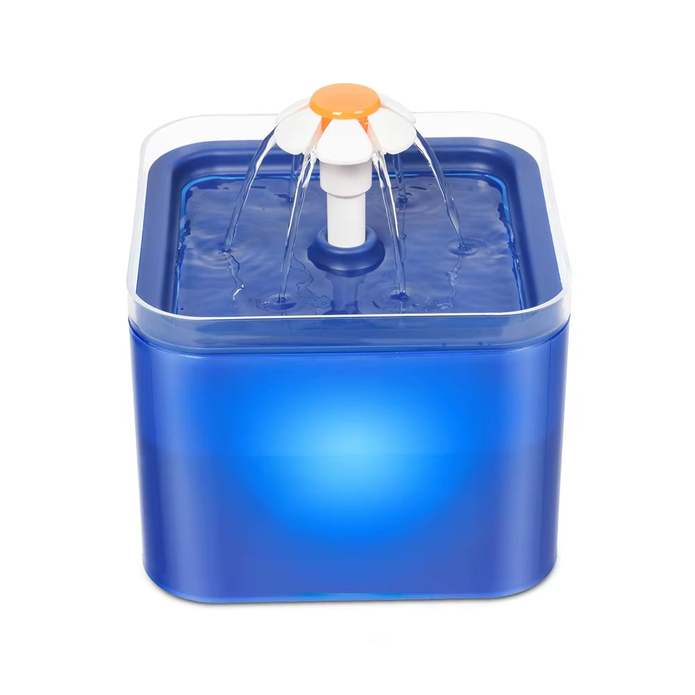 2 L Pet Water Fountain with LED Light and Filter