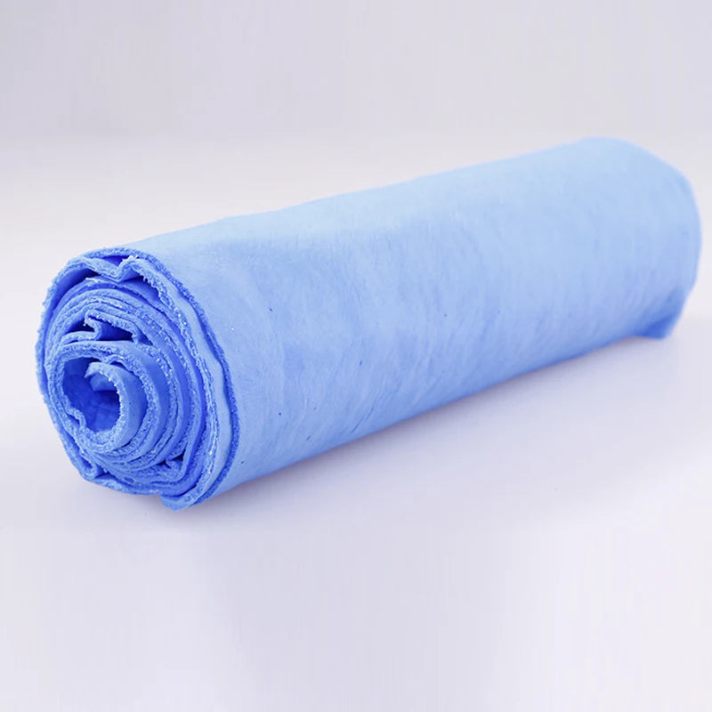 Blue PVA pet towel rolled up