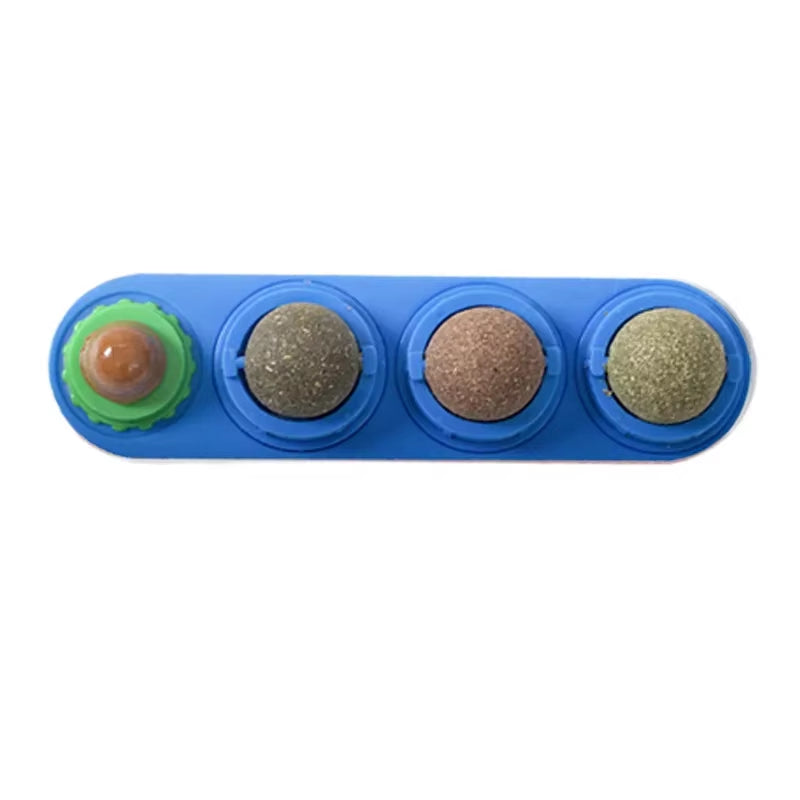 Rotating Catnip Wall Toy with Silvervine Ball