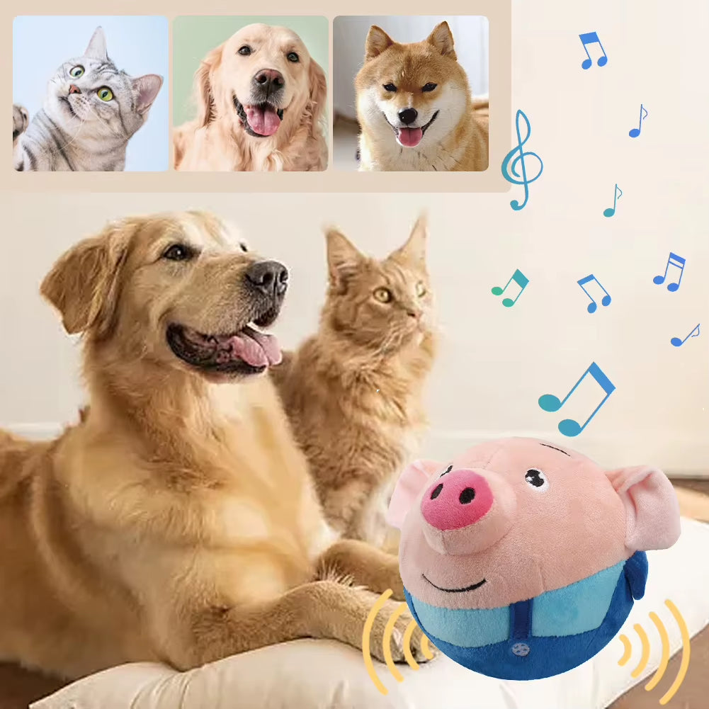 Bouncing Plush Toy for Dogs, Moves and Squeaks