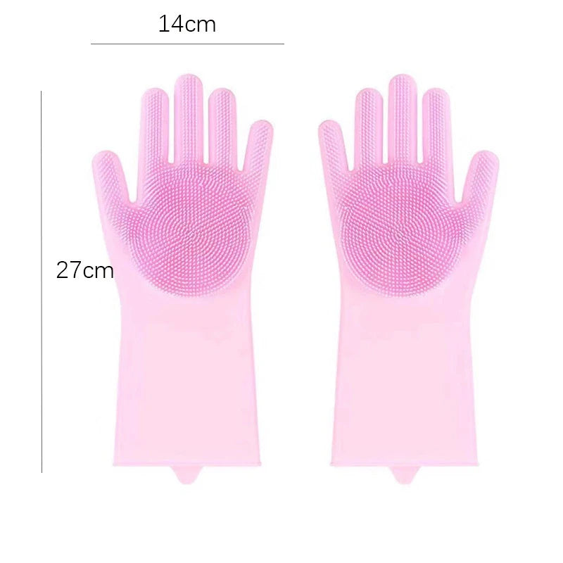 Silicone Bath and Grooming Gloves for Pets, 1 Pair