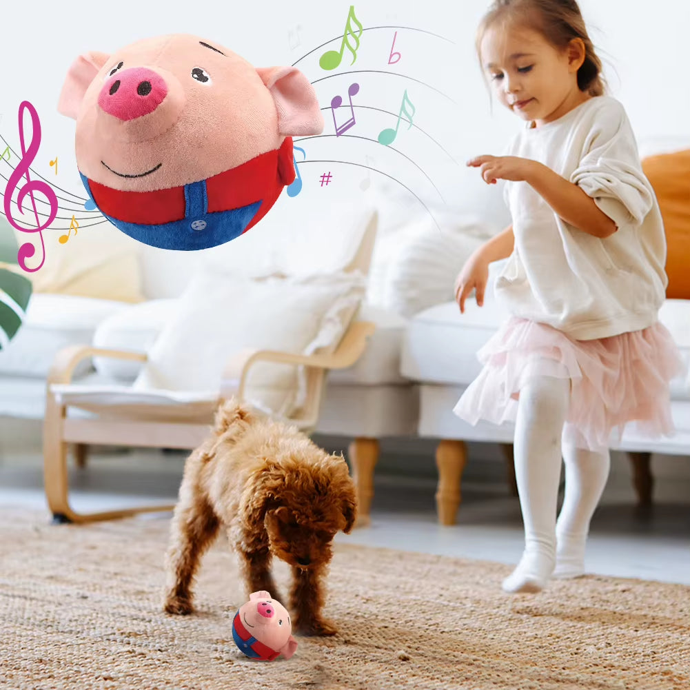 Bouncing Plush Toy for Dogs, Moves and Squeaks