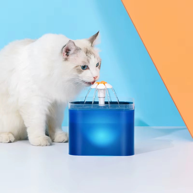 2 L Pet Water Fountain with LED Light and Filter