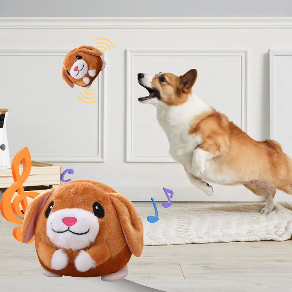 Bouncing Plush Toy for Dogs, Moves and Squeaks
