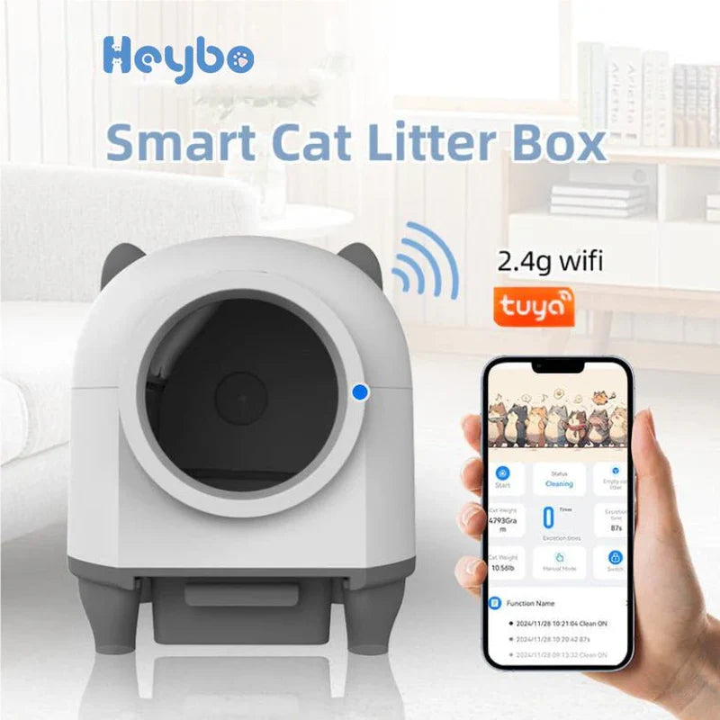 Self-Cleaning Cat Litter Box, 80 L, WiFi App