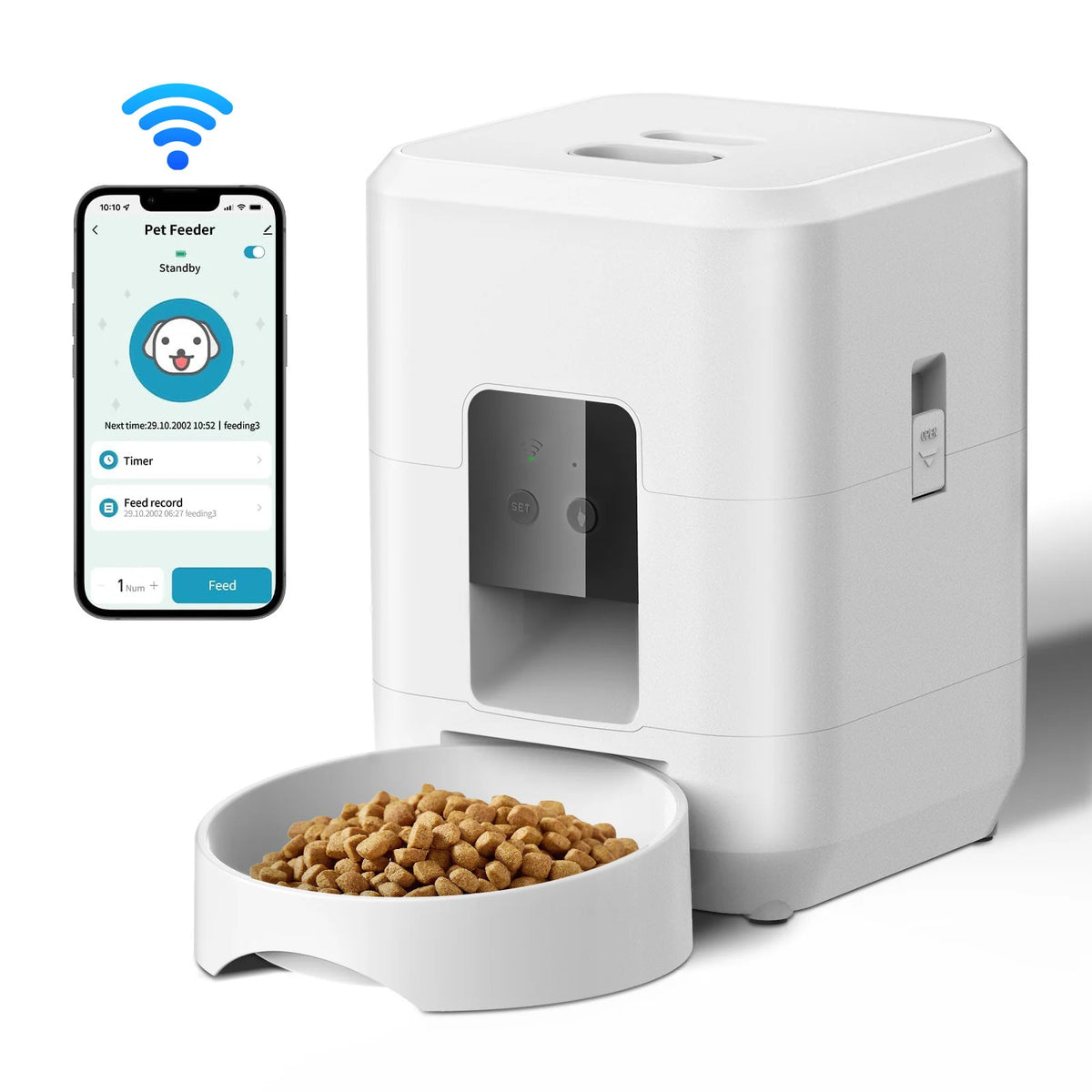 Automatic Pet Feeder with Timer, Button or WiFi
