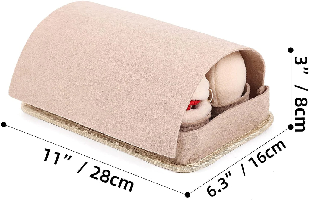 Snuffle Mat for Dogs with 8 Squeaky Plush Eggs