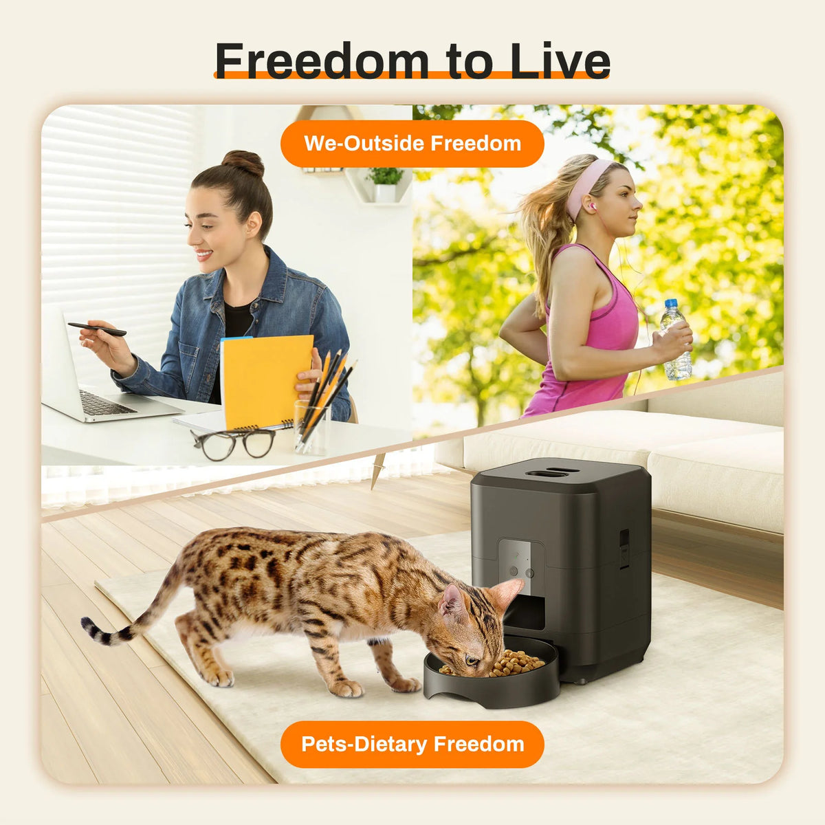 Automatic Pet Feeder with Timer, Button or WiFi