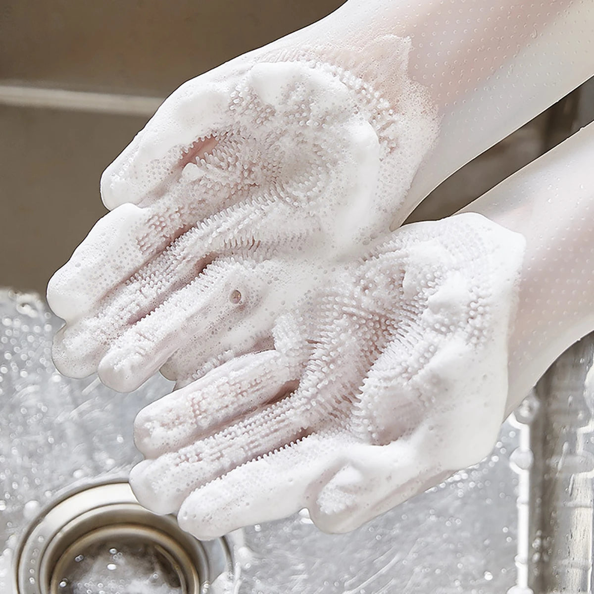 Silicone Bath and Grooming Gloves for Pets, 1 Pair