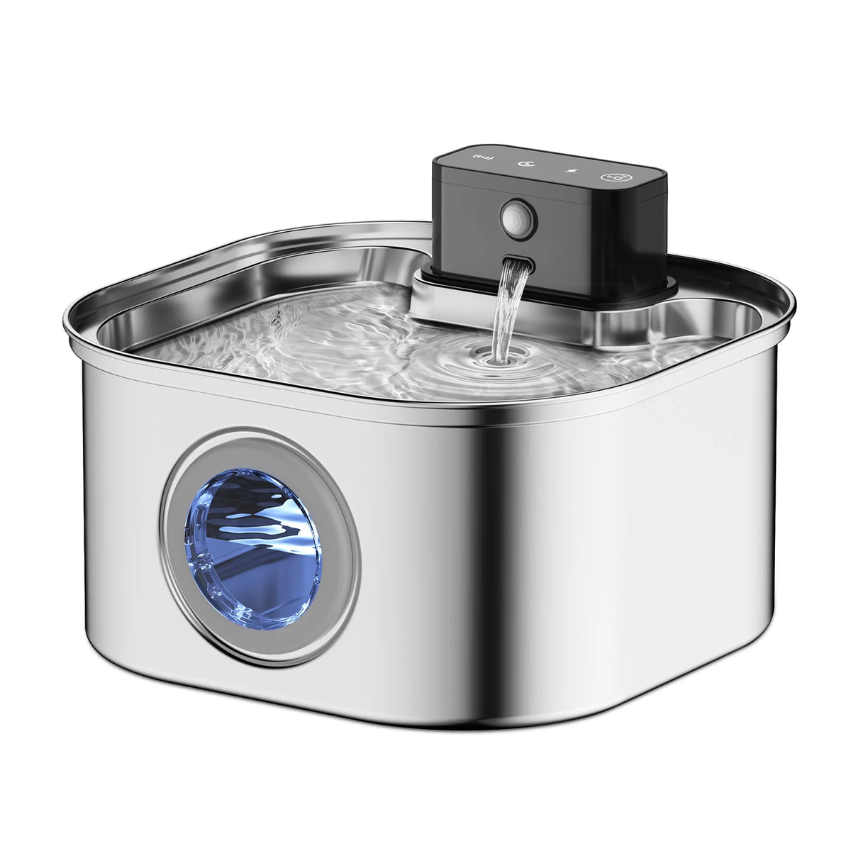 Cordless Stainless Steel Pet Fountain, 3.2 L